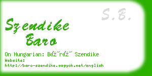 szendike baro business card